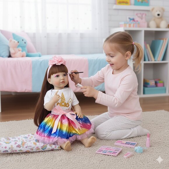 55 cm Babylistic Soft Silicone Vinyl Talking Reborn Doll very realistic hair eye - Picture 5 of 7